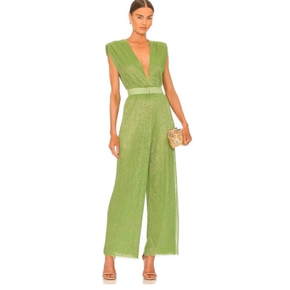 Sabina Musayev Orin Jumpsuit Lemongrass Green Small